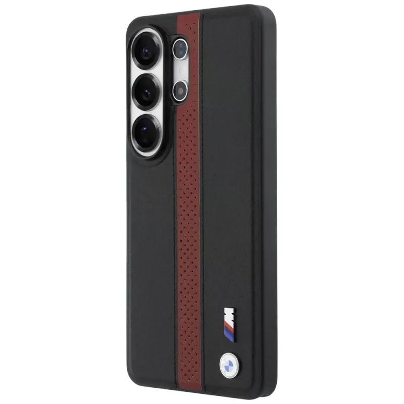 BMW Perforated Stripe Logo MagSafe puzdro pre Samsung Galaxy S26 Ultra červené