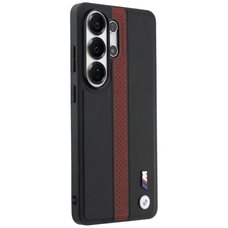 BMW Perforated Stripe Logo MagSafe puzdro pre Samsung Galaxy S26 Ultra červené