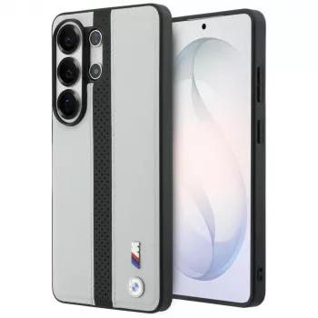 BMW Perforated Stripe Logo MagSafe puzdro pre Samsung Galaxy S26 Ultra sivé