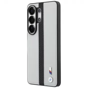 BMW Perforated Stripe Logo MagSafe puzdro pre Samsung Galaxy S26 Ultra sivé