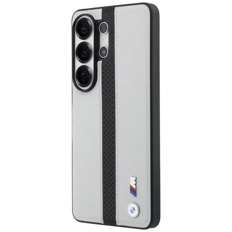 BMW Perforated Stripe Logo MagSafe puzdro pre Samsung Galaxy S26 Ultra sivé