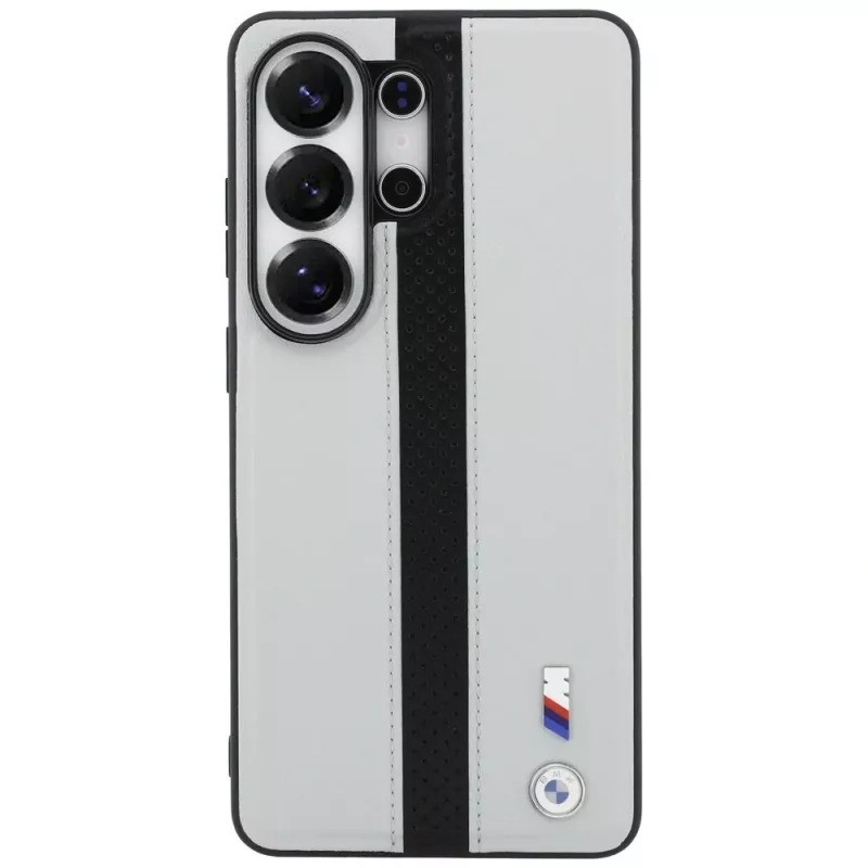 BMW Perforated Stripe Logo MagSafe puzdro pre Samsung Galaxy S26 Ultra sivé