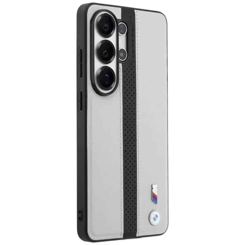 BMW Perforated Stripe Logo MagSafe puzdro pre Samsung Galaxy S26 Ultra sivé