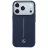 Mercedes Leder Semi Wrap Iconic Line MagSafe puzdro pre iPhone 17 Pro Navy