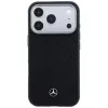 Mercedes Leather Semi Wrap Wood Effect MagSafe puzdro pre Apple iPhone 17 Pro čierne