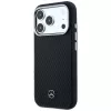 Kožené puzdro Mercedes-Benz Semi Wrap s efektom dreva MagSafe pre iPhone 17 Pro Max, čierne