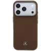 Kožené puzdro Mercedes-Benz Semi Wrap s efektom dreva MagSafe pre iPhone 17 Pro, ťavie