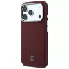 Mercedes Leder Semi Wrap Wood Effect MagSafe puzdro pre iPhone 17 Pro Max červené