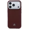 Mercedes Leder Semi Wrap Wood Effect MagSafe puzdro pre iPhone 17 Pro Max červené