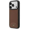 Mercedes kožené puzdro s efektom dreva a krivkami MagSafe pre iPhone 17 Pro, Camel