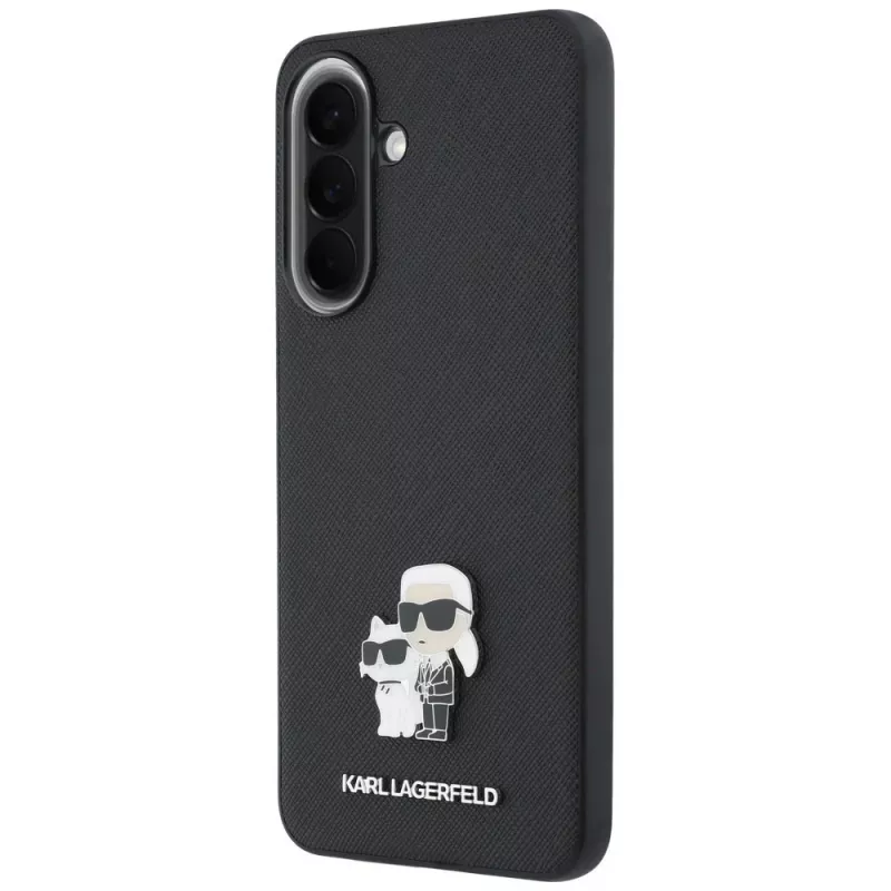 Puzdro Karl Lagerfeld Saffiano s Karl & Choupette Metal Logo pre Samsung Galaxy A57 5G, čierne