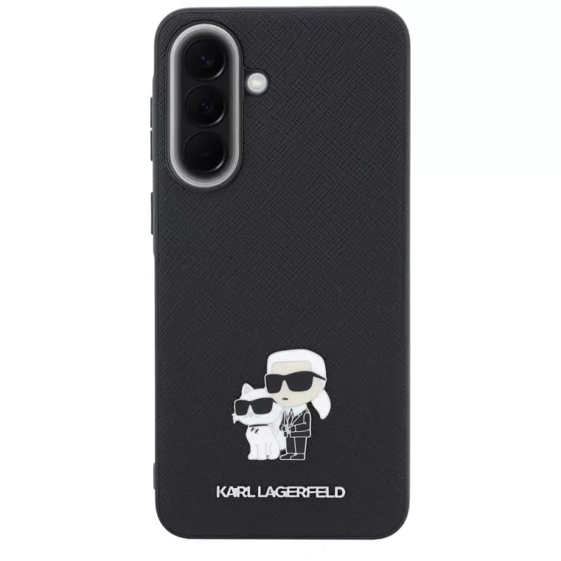 Puzdro Karl Lagerfeld Saffiano s Karl & Choupette Metal Logo pre Samsung Galaxy A57 5G, čierne