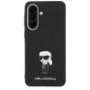 Karl Lagerfeld Fixed Glitter Ikonik Logo Metal Pin zadný kryt pre Samsung Galaxy A57 5G, čierne
