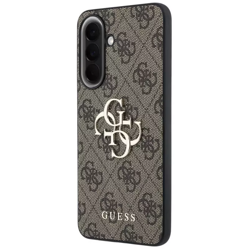 Guess Leather 4G Metal Logo puzdro pre Samsung Galaxy A57 5G hnedá