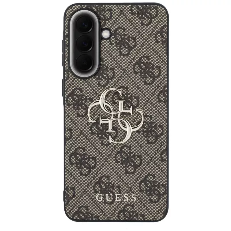Guess Leather 4G Metal Logo puzdro pre Samsung Galaxy A57 5G hnedá