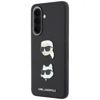 KARL LAGERFELD puzdro pre Samsung Galaxy A37 5G s Karl & Choupette Heads, Pins & Logo, čierna