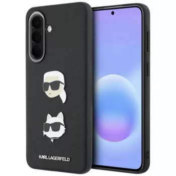 KARL LAGERFELD ochranné puzdro pre Samsung Galaxy A57 5G, čierna, s Karl & Choupette Heads, Pins & Logo