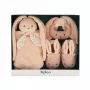 Kaloo 3-in-1 detská darčeková sada králik (plyšová plienka + hryzátko + capáčiky) broskyňová Lapinoo