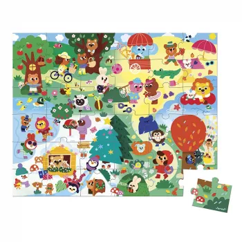 Janod puzzle v kufríku štyri ročné obdobia 36 dielov 4+ vyrobené vo Francúzsku