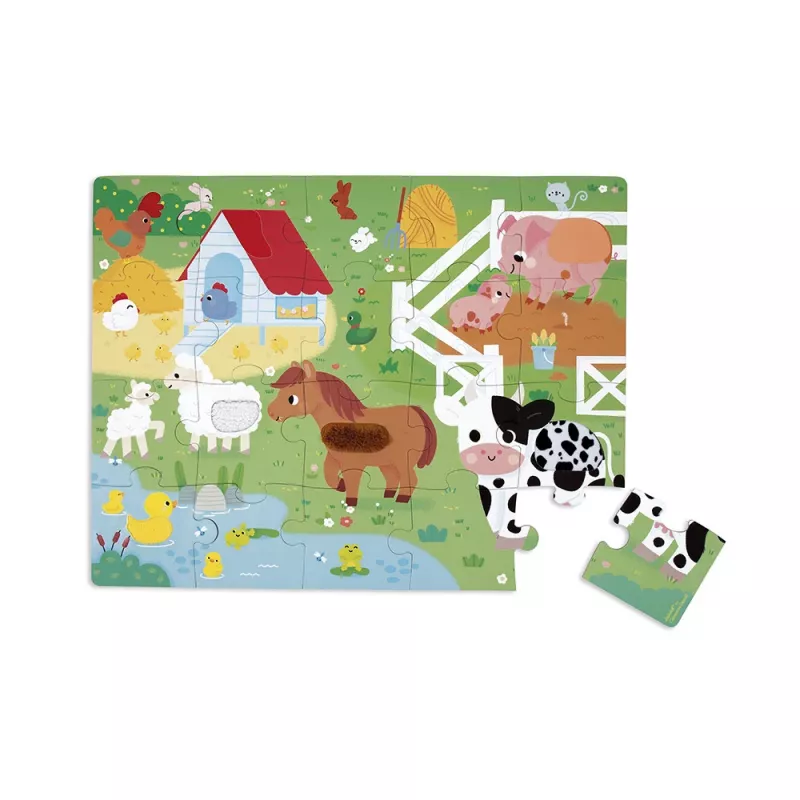 Janod Sensory Touch Puzzle Farma 20 dielikov 2+