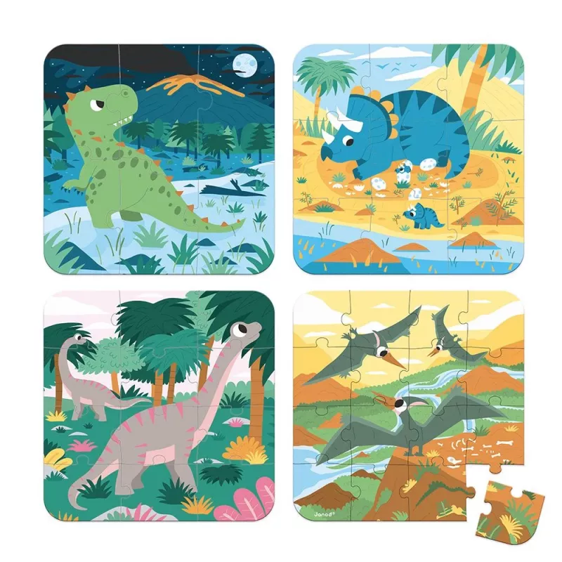 Janod Magneti'Book Dinosaury magnetická vzdelávacia hra 40 dielikov J02541