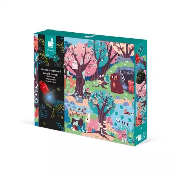 Janod Puzzle Les so svietiacimi prvkami s UV lampou 24 dielikov
