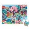 Janod Puzzle Les so svietiacimi prvkami s UV lampou 24 dielikov