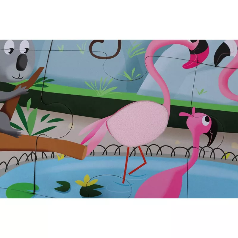 Janod ZOO vláčik drevená hracia sada 20 dielikov