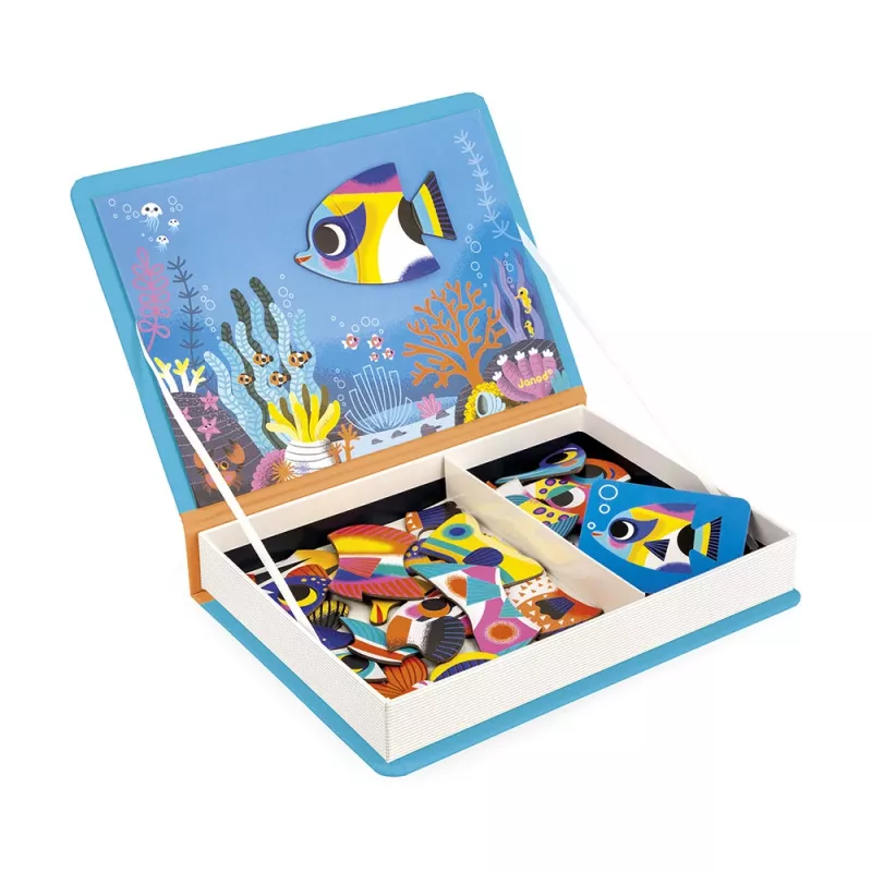 Janod Magnetibook Tropické ryby magnetická puzzle kniha 3+
