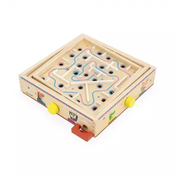 Janod Applepop Magnetické drevené bludisko s magnetickou paličkou pre deti od 5 rokov