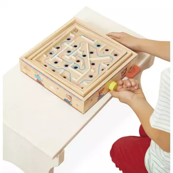 Janod Applepop Magnetické drevené bludisko s magnetickou paličkou pre deti od 5 rokov