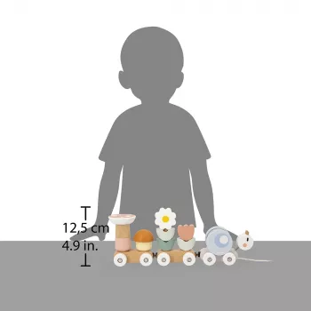 Janod Sweet Cocoon Magnetická vrstviaca ťahacia hračka slimák s kockami a hrkálkou, 12m+
