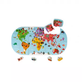 Janod Mapa sveta 28-dielne magnetické puzzle