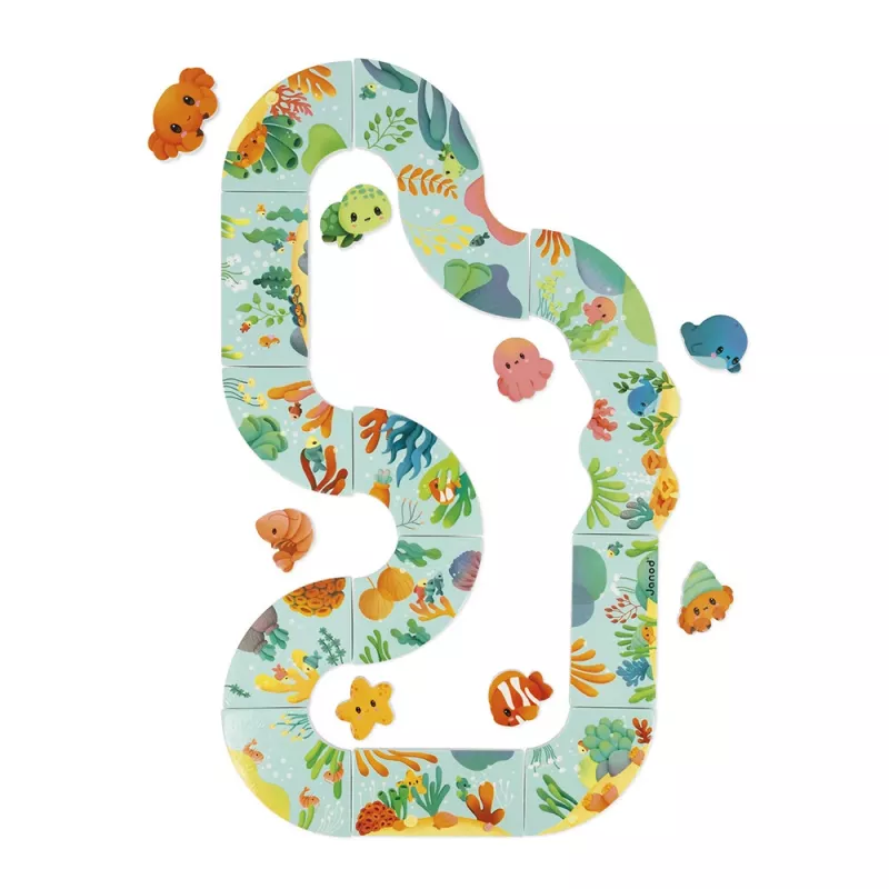 Janod Kúpacie puzzle Animal Track 28 dielov 18m+