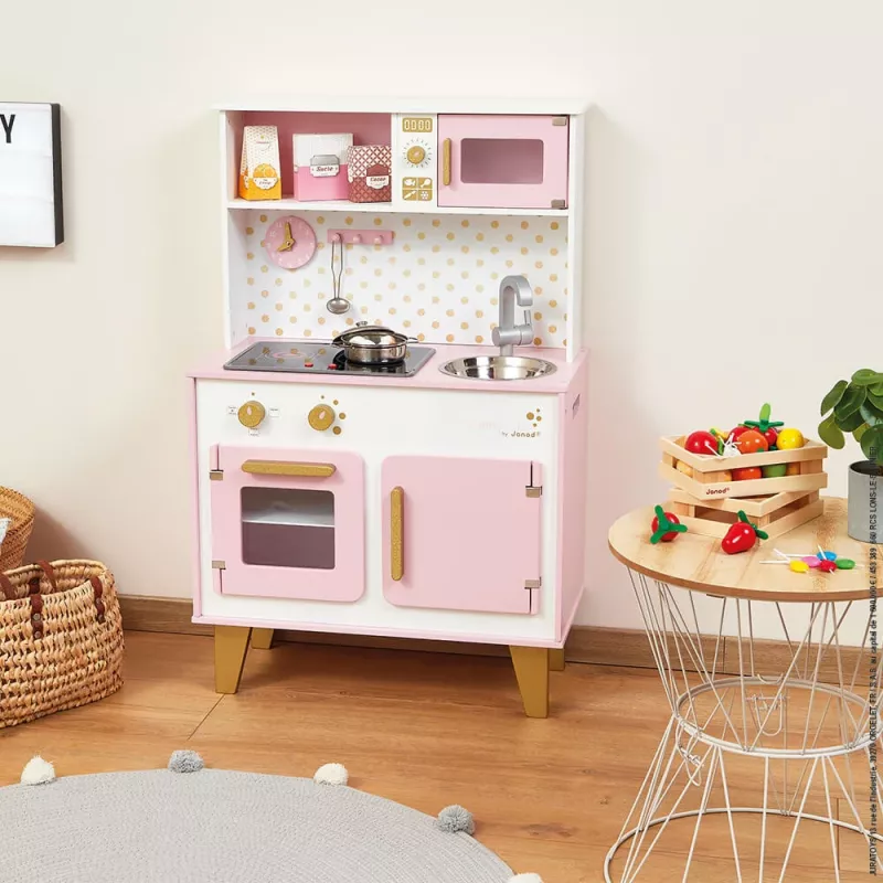 Janod Candy Chic Veľká drevená kuchynka so zvukom