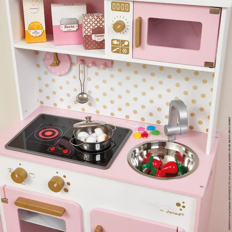 Janod Candy Chic Veľká drevená kuchynka so zvukom