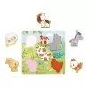 Janod Pure Senzorické drevené puzzle Zvieratá z farmy 7 dielov
