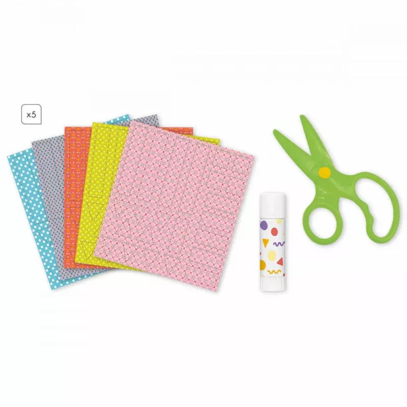 Janod My Arts & Crafts Wycinanki Przyklejanki Sada na strihanie a lepenie papiera