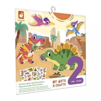 Janod My Arts & Crafts Dinosaur opakovane použiteľné samolepky pre batoľatá 2+