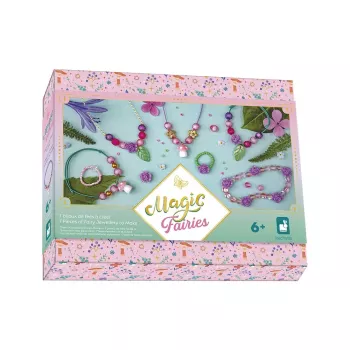 Janod Magic Fairies sada na výrobu šperkov s drevenou úložnou krabičkou, viac ako 400 perál, 6+ rokov