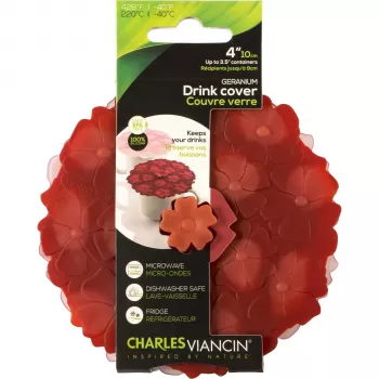 Charles Viancin Geranium 2 kryty na nápoje silikónové Bordeaux/ružová