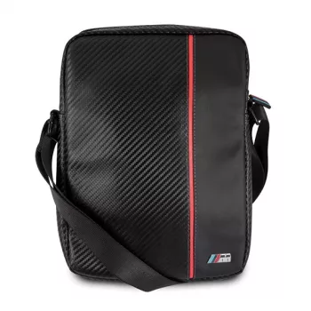 BMW puzdro na tablet 8 palcov Carbon Red Stripe čierna