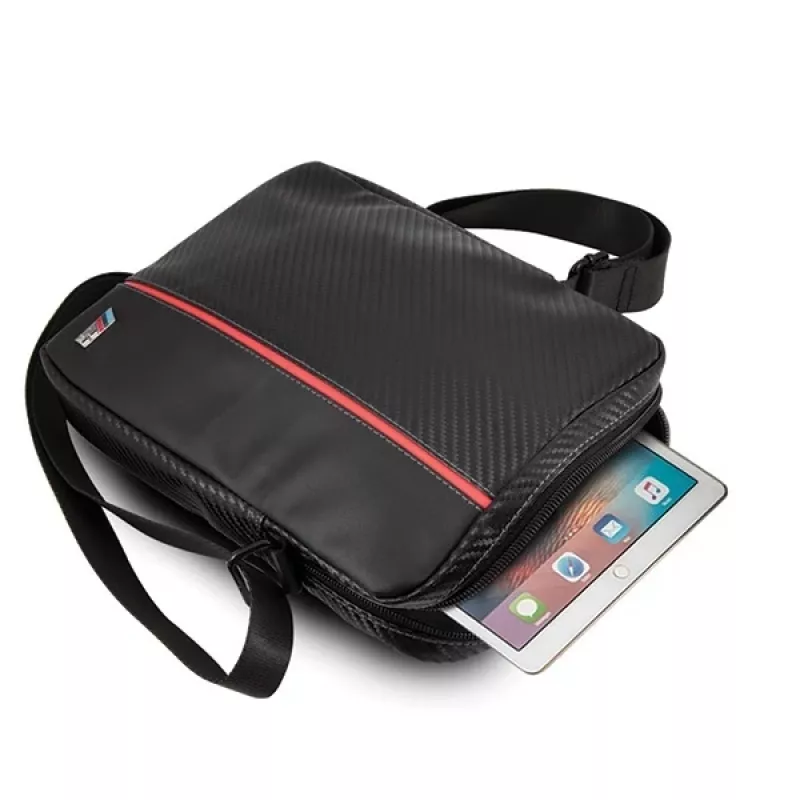 BMW puzdro na tablet 8 palcov Carbon Red Stripe čierna