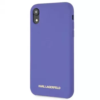 Karl Lagerfeld KLHCI61SLVOG silikónové pevné puzdro pre Apple iPhone Xr - fialová