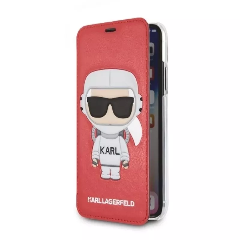 Karl Lagerfeld KLFLBKPXKSCORE iPhone X/XS obal na knihu Red Karl Space Cosmonaut