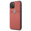 Ferrari Off Track kožené pevné puzdro pre Apple iPhone 11 Pro - červená