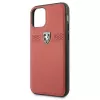 Ferrari Off Track kožené pevné puzdro pre Apple iPhone 11 Pro - červená