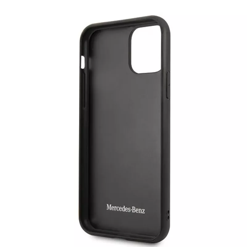 Mercedes-Benz Wood Line Rosewood pevné puzdro pre Apple iPhone 11 Pro Max - hnedá