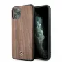 Mercedes-Benz Wood Line Walnut pevné puzdro pre Apple iPhone 11 Pro Max - hnedá