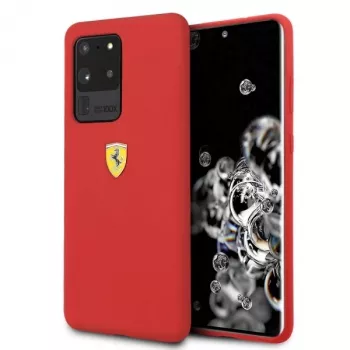 Ferrari pevné puzdro FESSIHCS69RE silikónové zadné puzdro pre Samsung Galaxy S20 Ultra - červená